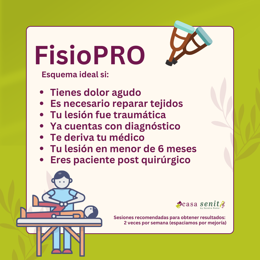 Fisioterapia con medios físicos como termoterapia, electroterapia, terapia manual, laser, kinesiología, etc.